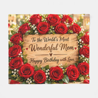 Wonderful Mom Red Roses Throw Blanket