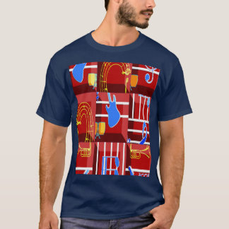 Wonderful Music Blue Summer Vibes Geometric Romant T-Shirt