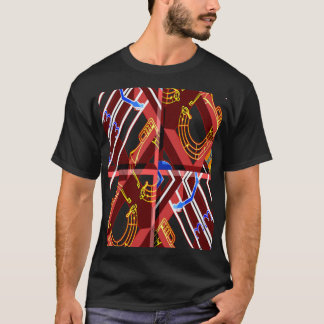 Wonderful Music Blue Summer Vibes Geometric Romant T-Shirt