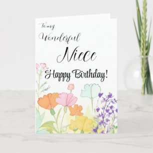 Wonderful Niece Card for Niece's Birthday