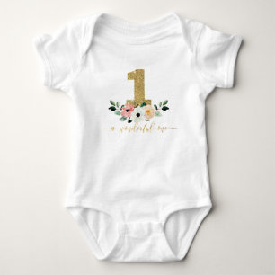 Wonderful one   1st Birthday baby gift Bodysuit