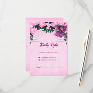 Wonderful pink roses RSVP card