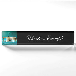 Wonderful playing dolphins nameplate