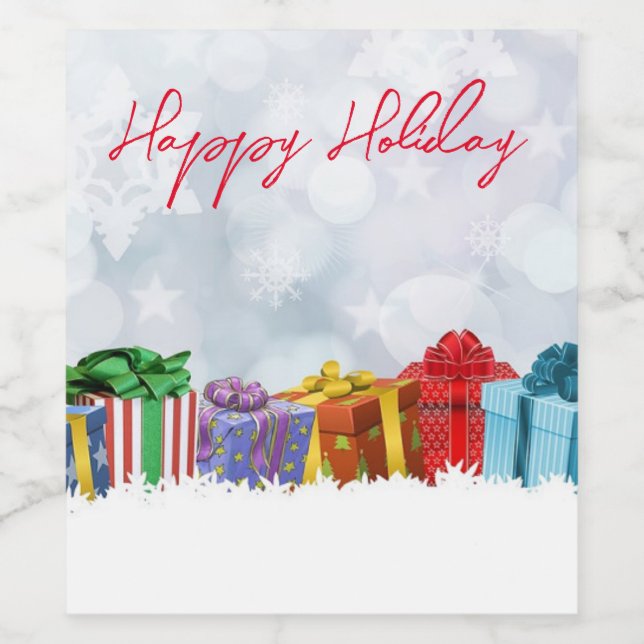 Wonderful, Rainbow Christmas Gifts Wine Label (Single Label)