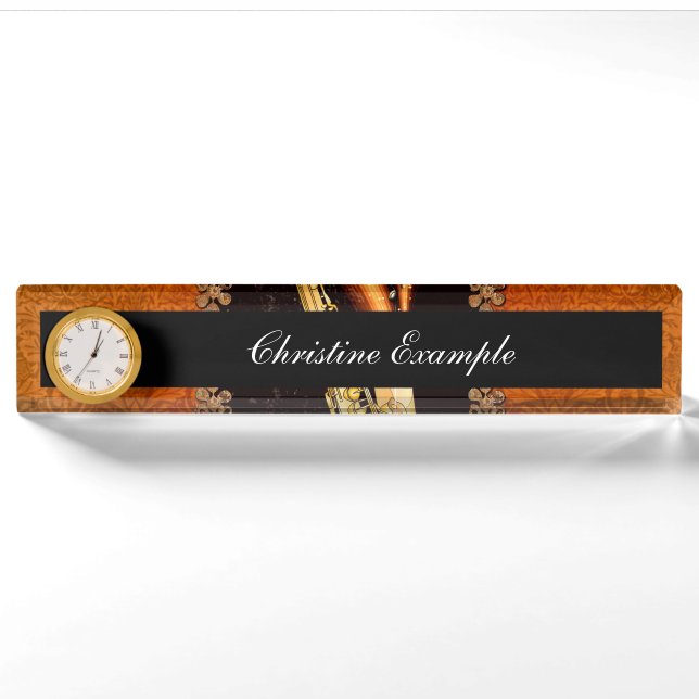 Wonderful saxophone nameplate (Front)