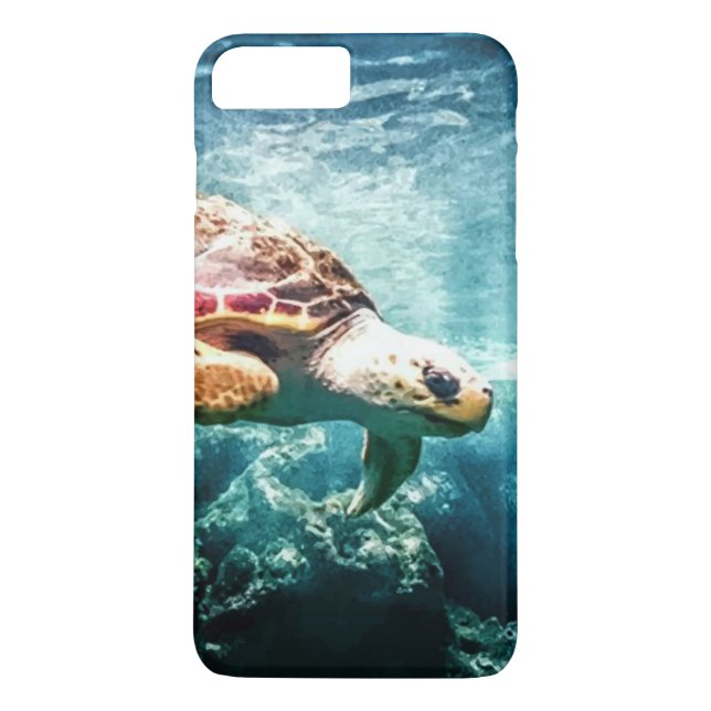 Wonderful  Sea Turtle Ocean Life Turquoise Sea Case-Mate iPhone Case (Back)