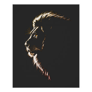 Wonderful side drawing of a lion's face Poster