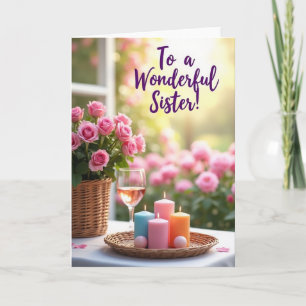 Wonderful Sister Floral Card