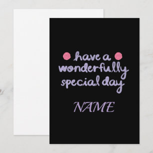 Wonderful Special Day Birthday & Gift Collection Thank You Card