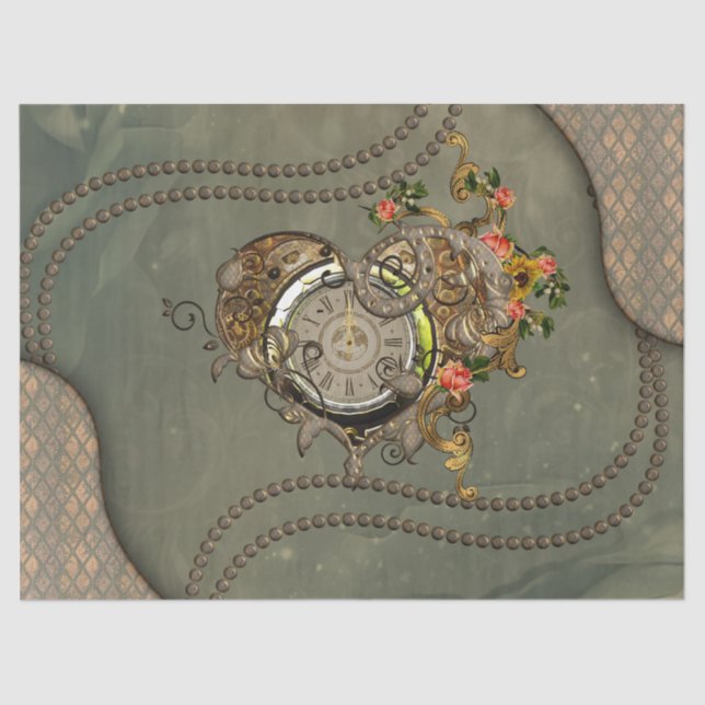 Wonderful steampunk clock tissue paper (Front)