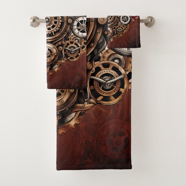 Wonderful Steampunk design Bath Towel Set (Insitu)