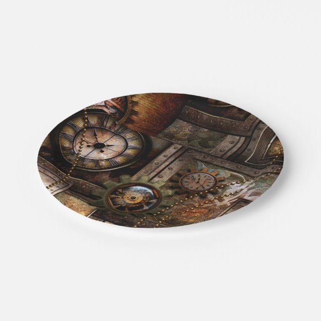 Wonderful steampunk design paper plate (Angled)