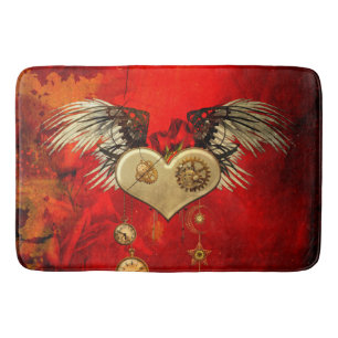 Wonderful steampunk heart bath mat