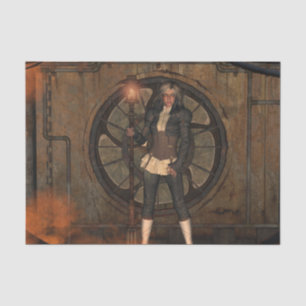 Wonderful steampunk lady tissue paper