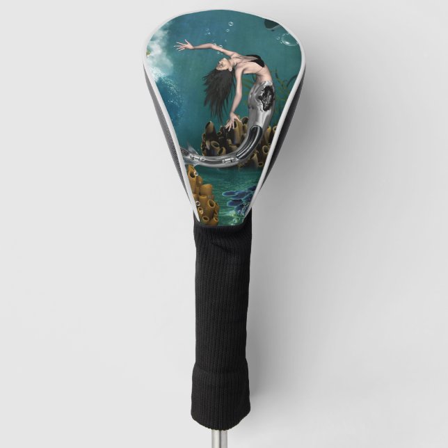 Wonderful steampunk mermaid golf head cover (Front)