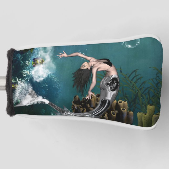 Wonderful steampunk mermaid golf head cover (Front)