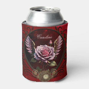 Wonderful steampunk rose with wings can cooler