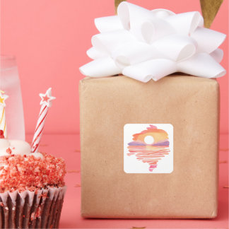  Wonderful Sunset Square Sticker