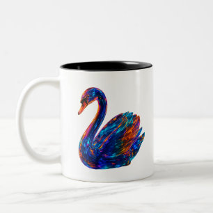 Wonderful Swan – Unique Art Two-Tone Coffee Mug
