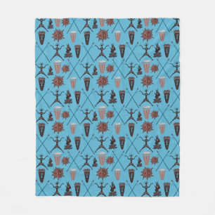 Wonderful Symbols Abstract Pattern Fleece Blanket
