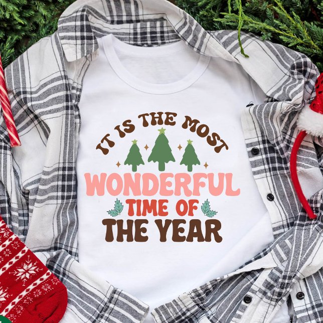 Wonderful Time Retro Groovy Christmas Holidays Tri-Blend Shirt (Wonderful Time Retro Groovy Christmas Holidays T-Shirt)