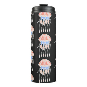 Wonderful vintage seamless pattern of jellyfish. B Thermal Tumbler