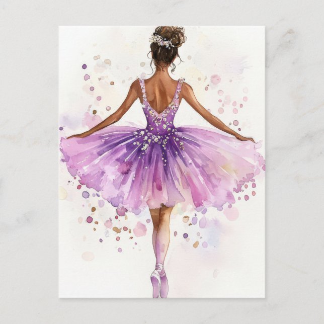 Wonderful watercolor ballerina in Tutu Postcard (Front)