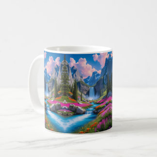 wonderful waterfall and river landscape coffee mug
