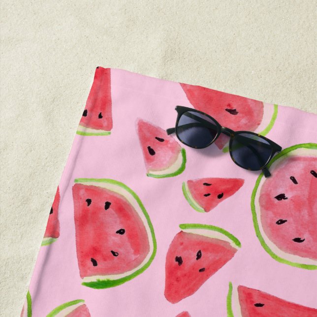Wonderful Watermelons Summer Fun Fruit Beach Towel (In Situ)