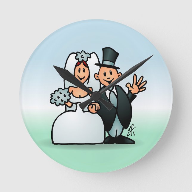 Wonderful Wedding Round Clock (Front)