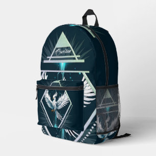 Wonderful white fantasy phoenix. printed backpack