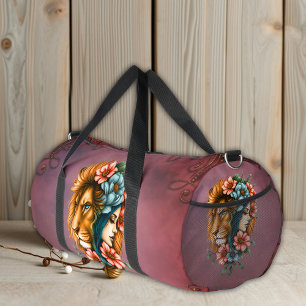 Wonderful woman whose long, flowing hair duffle bag
