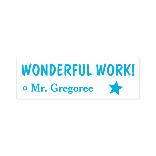 "WONDERFUL WORK!" Grading Rubber Stamp (Design)