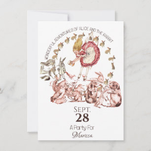 Wonderful World Of Alice Birthdays Invitation