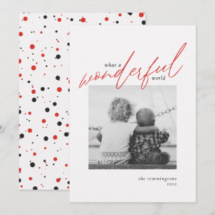 Wonderful World Simple Photo New Year Holiday Card