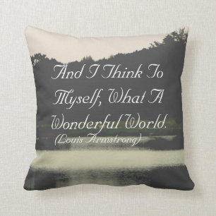 Wonderful World Throw Pillow