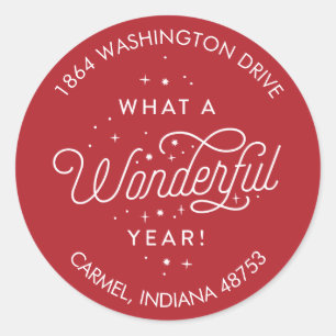 Wonderful Year Roung Holiday Return Address Label