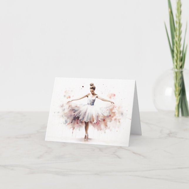 Wonderfully Elegant Ballet Dancer BLANK  Card (Front)