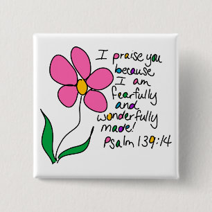 Wonderfully Made 2 Inch Square Button