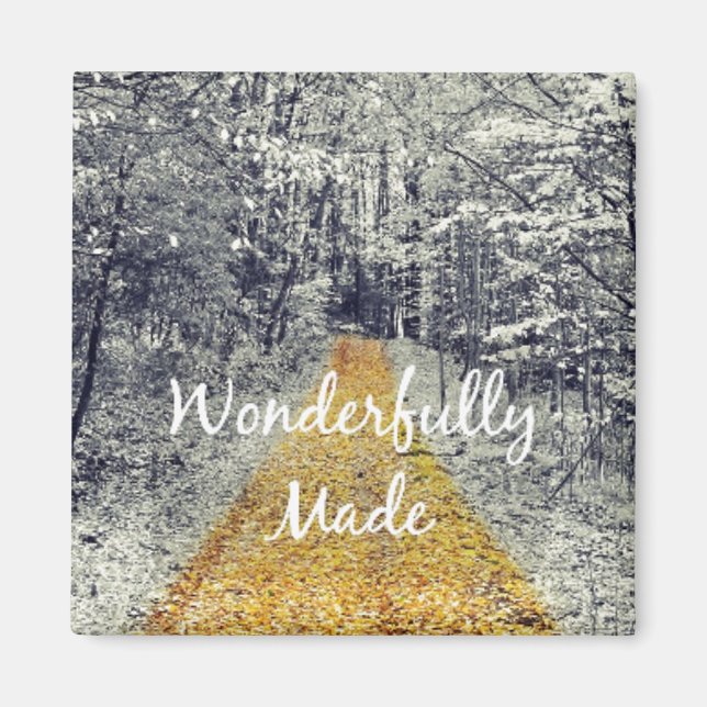 Wonderfully Made Bible Verse Quote Magnet (Front)