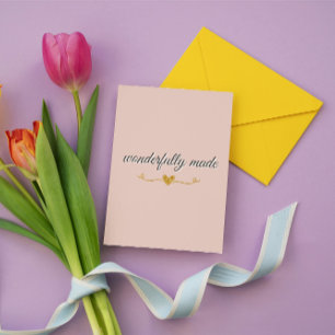 Wonderfully Made Christian Valentine Card – Pink