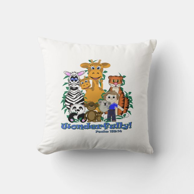 Wonderfully Made Throw Pillow (Front)