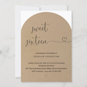 Wonderfully Simple Sweet Sixteen Birthday Party Invitation