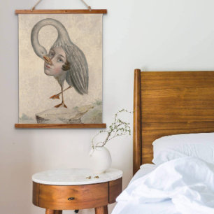 Wonderfully Strange Antique Mythological Bird Hanging Tapestry