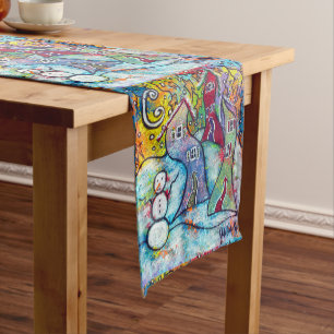 Wonderfully Wacky Winter Snowman Table Runner