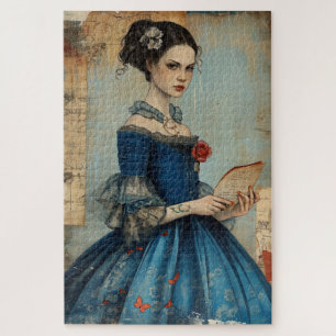 Wonderfully Weird Vintage Girl Difficult  Jigsaw Puzzle