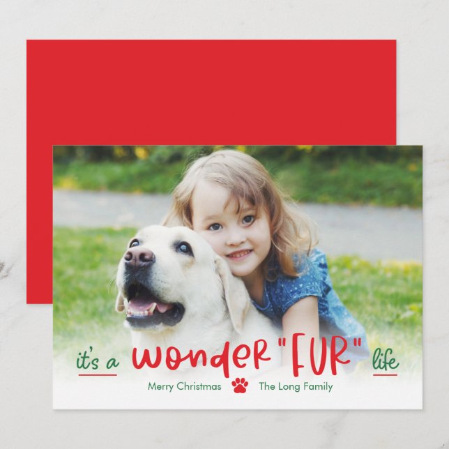 Wonderfur Life Animaux Carte photo de vacances (Devant / Derrière)