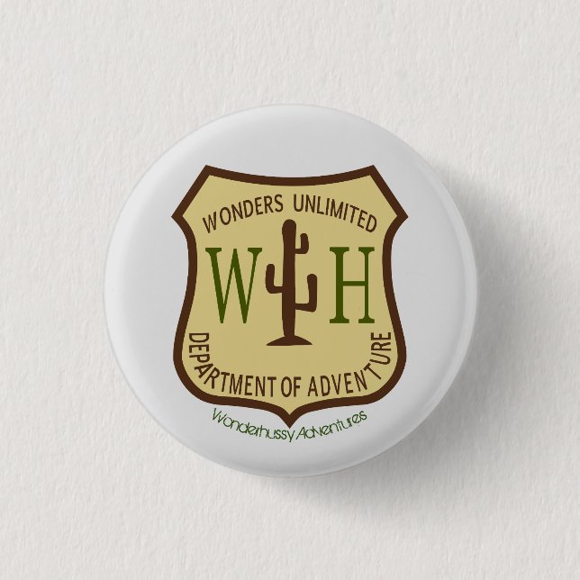Wonderhussy Adventures Official Badge 1 Inch Round Button (Front)
