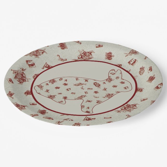 Wonderland 2 Rabbit Paper Plate (Angled)