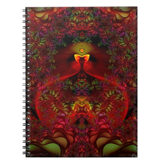 Wonderland Abstract Psychedelic Fractal Notebook (Front)